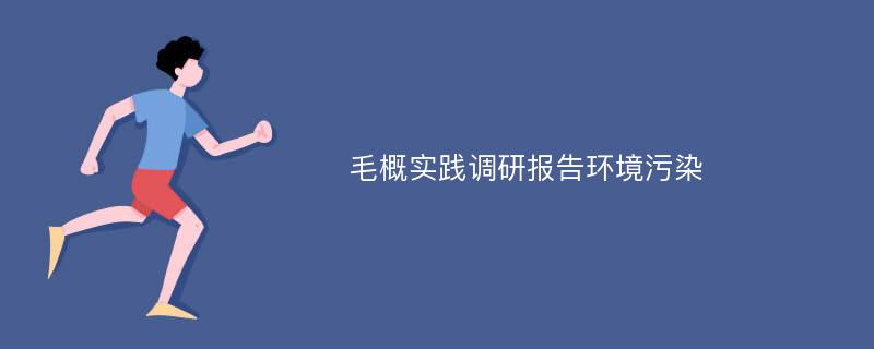 毛概实践调研报告环境污染