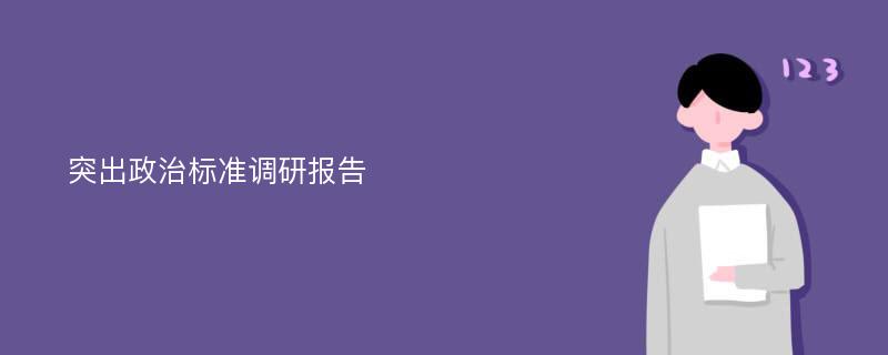 突出政治标准调研报告