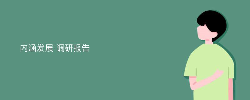 内涵发展 调研报告